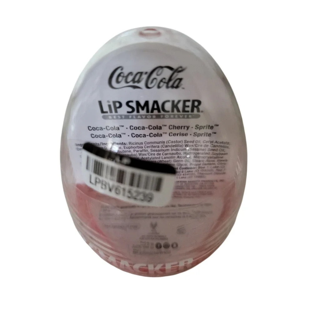 Coca-Cola Lip Smacker Lip Balm Trio in Red Egg Case Classic Cherry Sprite 0.42oz